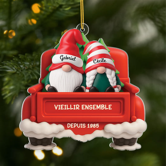 6593OFR1 effet dimpression 3d ornement acrylique personnalise couple vieillir ensemble gnome de noel 6593otv5g