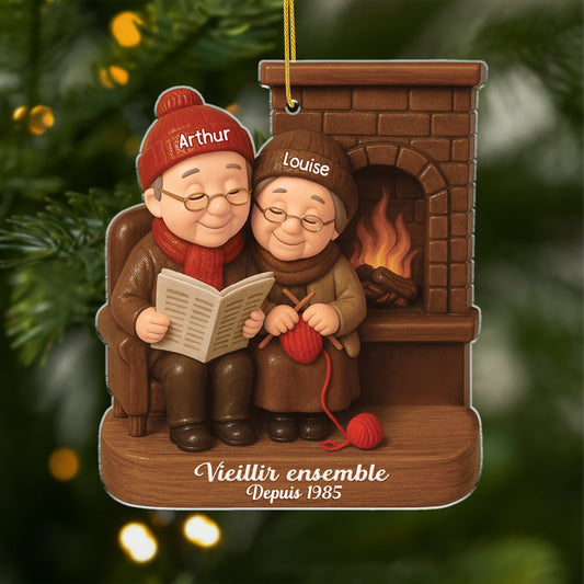 6608OFR1 effet dimpression 3d ornement acrylique personnalise vieillir ensemble avec couple affectueux 6608okmzg