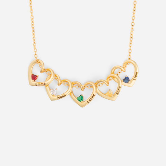 6617JFR1 collier personnalise pierre de naissance avec pendentif coeur pour femmehomme petits coeurs 6617j0t5a