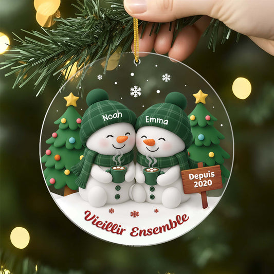 6623OFR2 ornement de noel personnalise acrylique pour couple vieillir ensemble 6623okq5g