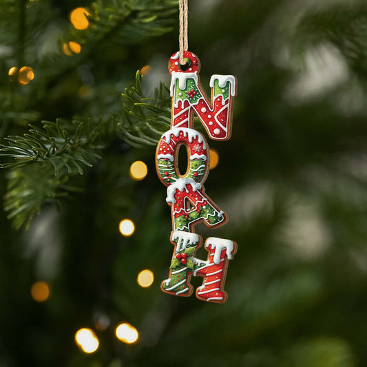 6626OFR1 ornement de noel en bois a 1 couche acrylique personnalise lettre de prenom biscuit 6626o3m5a