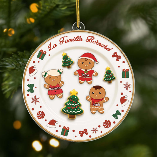 6645OFR1 effet dimpression 3d ornement acrylique personnalise famille biscuit de noel 6645okm5i