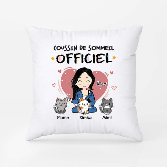 6649PFR1 coussin personnalise chat pour femme pyjama officiel avec coeur 6649pkv5d