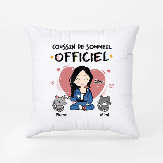 6649PFR2 coussin personnalise chat pour femme pyjama officiel avec coeur 6649pkv5d