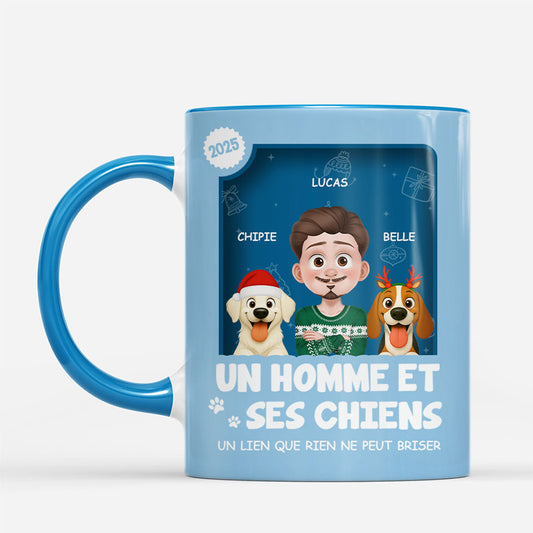 6669MFR2 effet dimpression 3d mug de noel personnalise belle fille et son chien 6669mkq5c