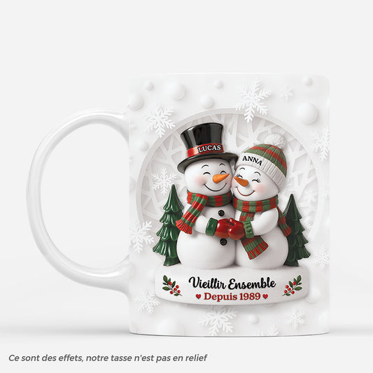 6697MFR1 effet dimpression 3d mug personnalise couple de noel vieillir ensemble 6697mkttg