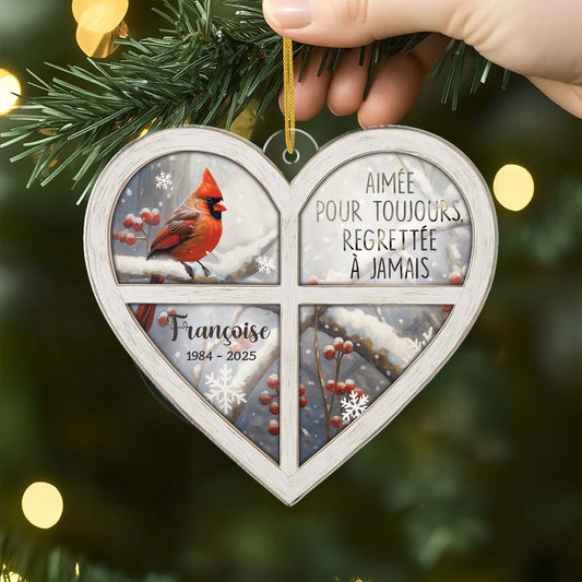 6698OFR2 ornement acrylique personnalise commemoratif a la douce memoire avec oiseaux 6698o8zab