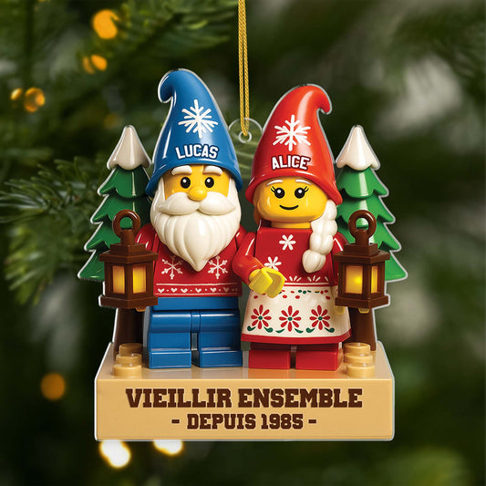 6728OFR1 effet dimpression 3d ornement noel acrylique personnalise vieillir ensemble couple lego 6728o3qmg