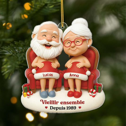 6757OFR1 effet dimpression 3d ornement noel acrylique personnalise avec humour pour couple vieillir ensemble 6757o3mtg
