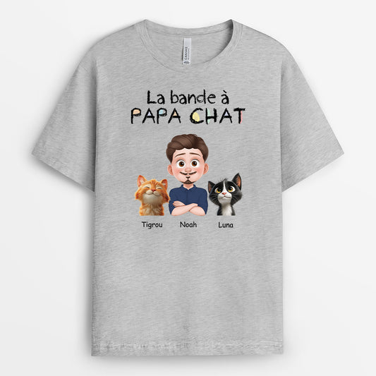 6762AFR2 t shirt personnalise chat la bande a maman chat 6762akt5d