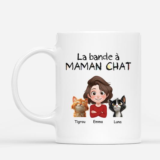 6762MFR1 mug personnalise chat la bande a maman chat 6762mkt5d