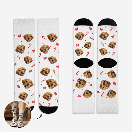 6768JFR1 chaussettes personnalisees avec photo noel de mon chien 6768jkxzc