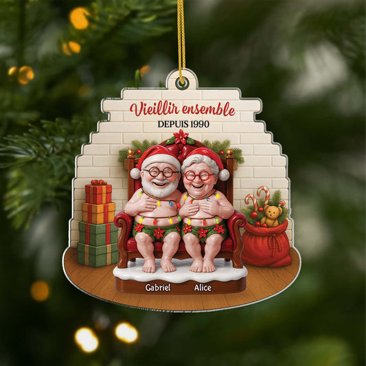 6794OFR1 effet dimpression 3d ornement noel acrylique personnalise couple drole vieillir ensemble 6794o6l5g