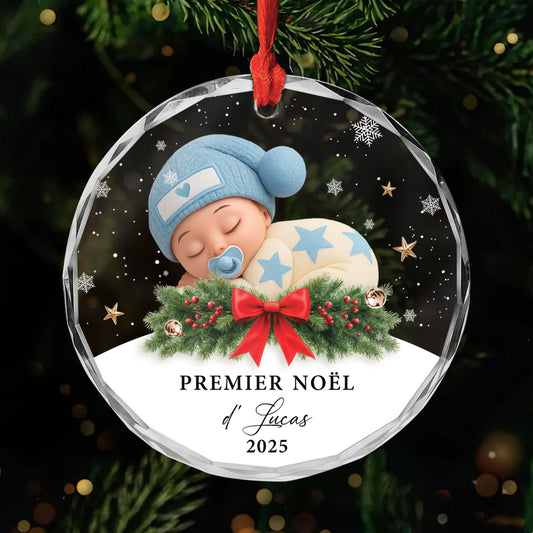 6797OFR1 effet dimpression 3d ornement en verre personnalise premier noel de bebe dormant 6797o3v5k
