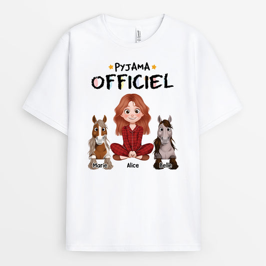 6800AFR1 t shirt peeonnalises pyjama officiel avec cheval 6800a3q5u