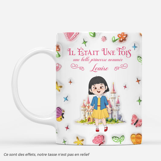 6804MFR1 effet dimpression 3d mug enfant personnalise une belle princesse 6804m8qak