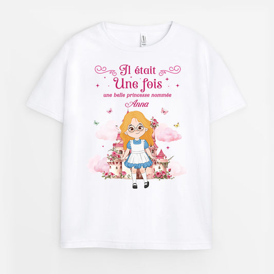 6916AFR1 t shirt personnalise enfant il etait une fois une belle princesse 6916akrtkv
