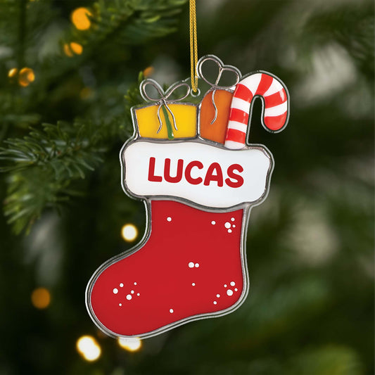 6921OFR1 effet dimpression 3d ornement noel acrylique personnalise pour femmehomme chaussette cadeau 6921okp5b