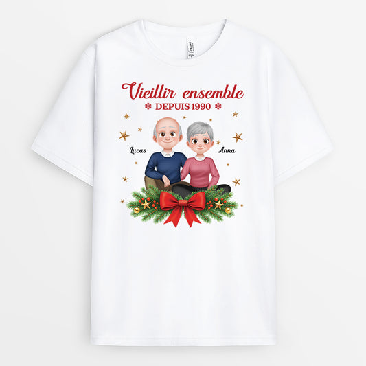 6933AFR1 t shirt personnalise couple de noel vieillir ensemble depuis 6933akltg_1