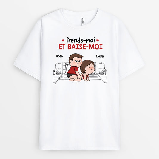 6963AFR1 t shirt personnalise couple prends moi 6963akqag