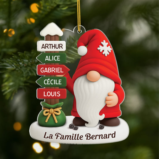 6971OFR1 ornement noel acrylique personnalise famille gnome avec prenoms 6971ottmi