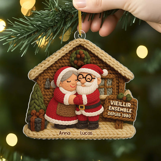 6973OFR2 effet dimpression 3d ornement noel acrylique personnalise pour couple et grands parents vieillir ensemble 6973otvtg