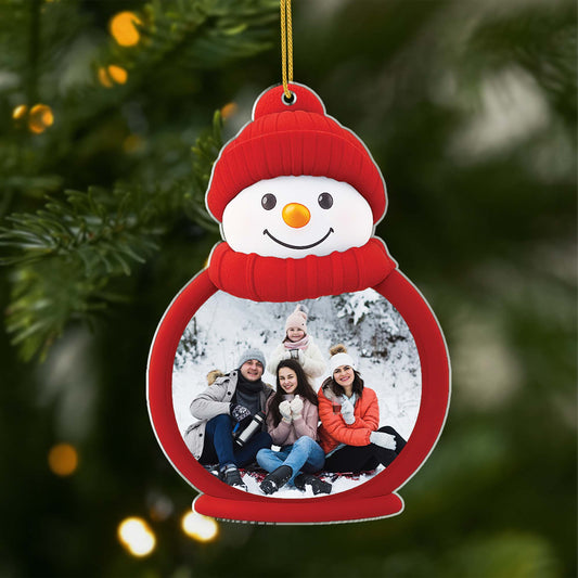 6995OFR1 ornement noel acrylique personnalise bonhomme de neige avec photo de famille 6995ott5i