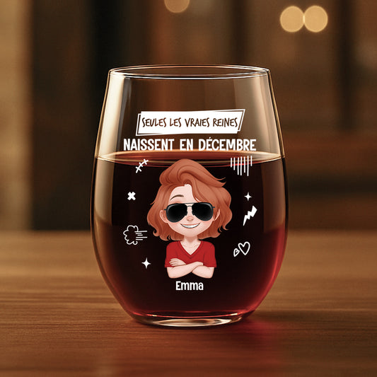 6997IFR1 verre a vin sans pied personnalise anniversaire pour femmehomme reines naissent en decembre 6997ikq5a