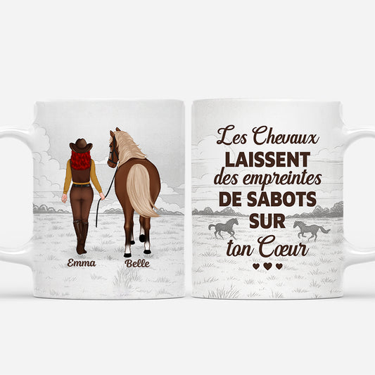 6998MFR1 mug personnalise les chevaux laissent des empreintes de sabots 6998m8zcu