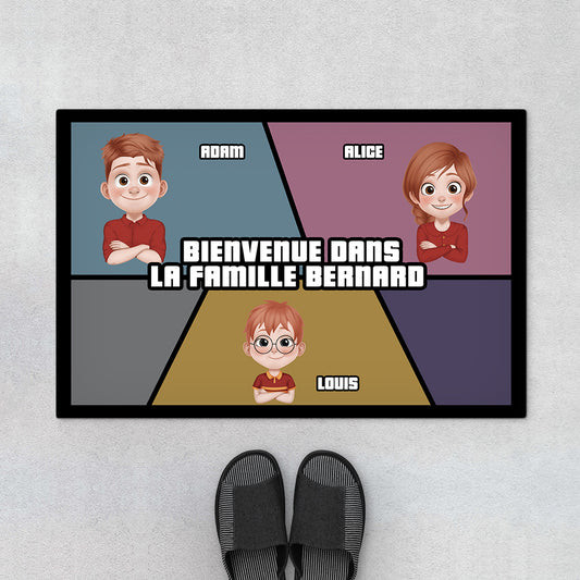 7010DFR1 paillasson personnalise famille bienvenue 7010d8tzi