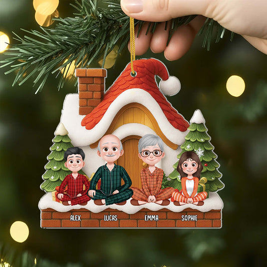 7029OFR2 ornement acrylique personnalise famille avec chienchat notre maison de noel 7029oty5i