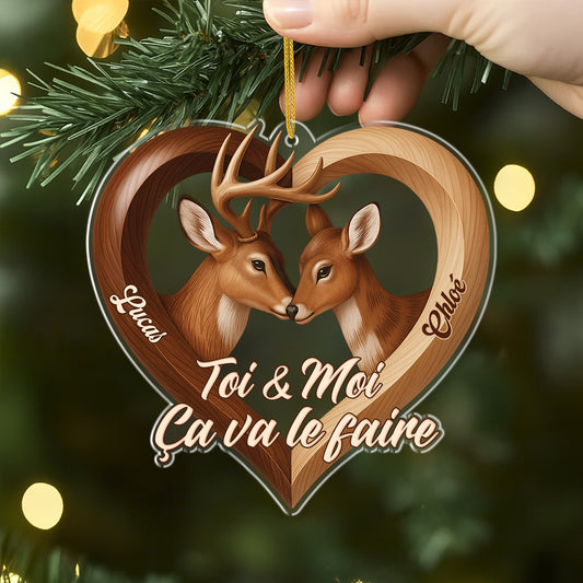 7048OFR2 effet dimpression 3d ornement noel acrylique personnalise couple toi moi ca va le faire 7048o