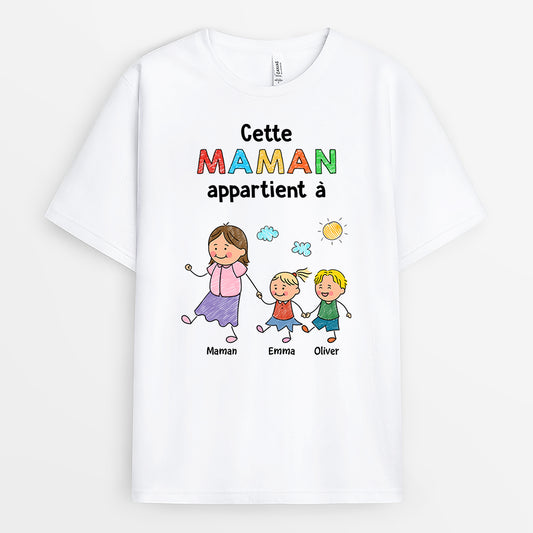 7078AFR1 t shirt personnalise maman papa ce papa cette maman appartient a 7078atpaa
