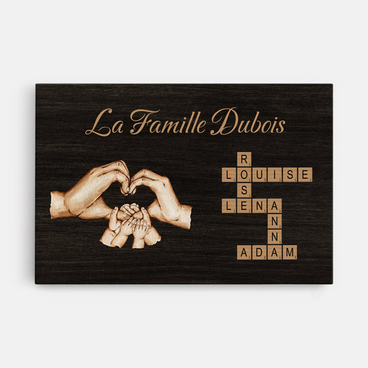 7082CFR1 toile mot croise personnalise notre famille avec mains 7082c8pni