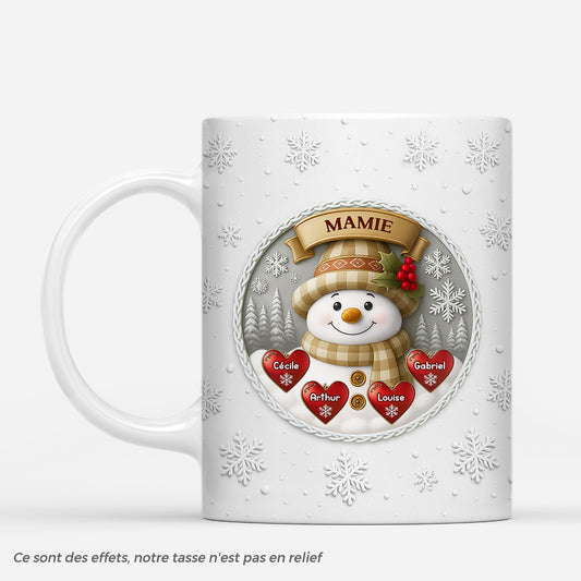 7105MFR1 effet dimpression 3d mug de noel personnalise mamie bonhomme de neige 7105m8qma