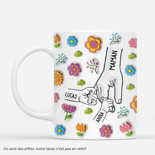 7189MFR1 effet dimpression 3d mug personnalise mamie maman et moi avec fleurs 7189m3qwa