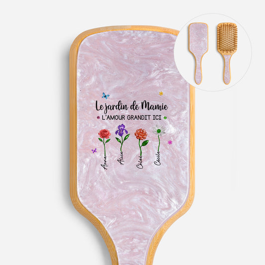 7211AFR1 jardin de mamie maman brosse a cheveux personnalisee en acetate imprimee uv 7211aq6q5a