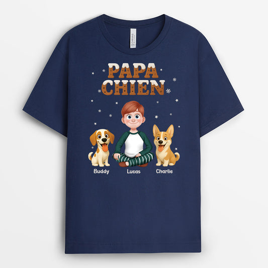 7216AFR2 t shirt personnalise de noel maman chien biscuit 7216atyzc