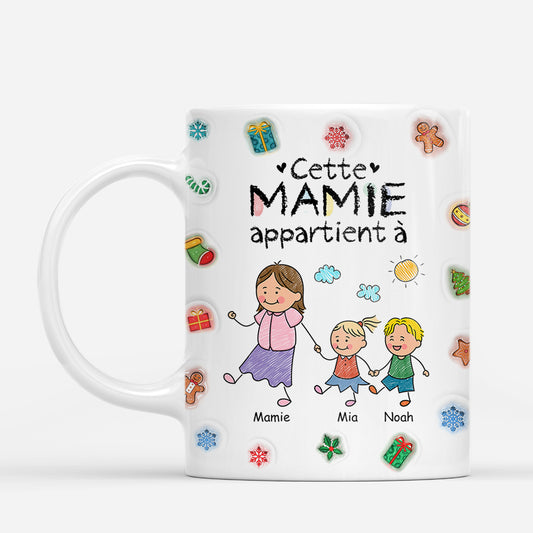 7222MFR1 effet dimpression 3d mug de noel personnalise papy mamie appartient a 7222mkp5a