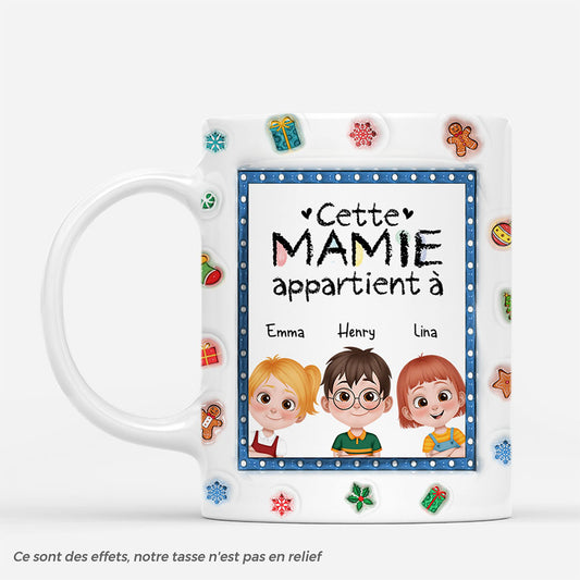 7227MFR1 effet dimpression 3d mug de noel personnalise papy mamie appartient a ses petits enfants 7227mkv5a
