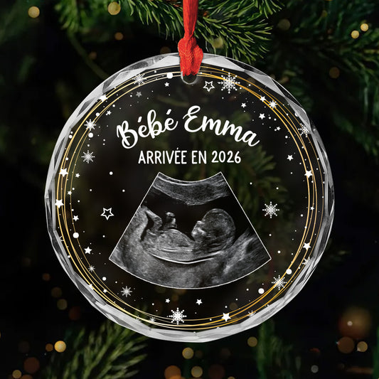 7239OFR1 ornement de noel en verre personnalise avec photo arrivee de bebe 7239o8vmk