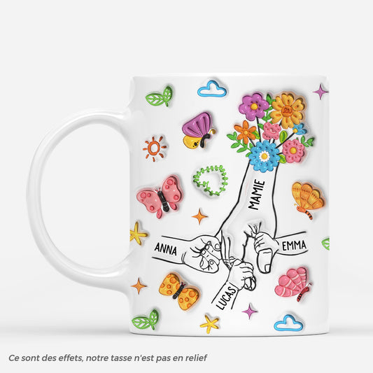 7240MFR1 effet dimpression 3d mug personnalise fleurs et enfant de mamie maman 7240mklwa_2