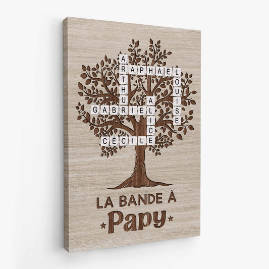 7258CFR2 toile personnalise avec mot croise la band a mamie papy 7258c8l5a