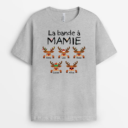 7270AFR2 t shirt personnalise blanc de noel jolis rennes de papy mamie 7270a3z5b