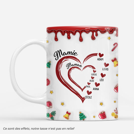 7282MFR1 effet dimpression 3d mug de noel personnalise coeur rouge de mamie maman 7282mkh5a