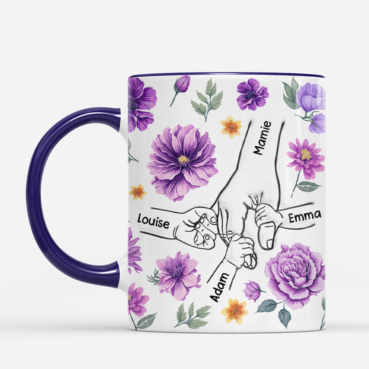 7317MFR2 mug personnalise maman mamie avec fleur aquarelle 7317m3vaa