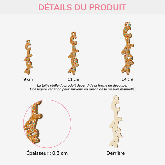 7322OFR2 ornement en bois a 1 couche personnalise femmehomme decoration noel avec lettre 7322okv5a