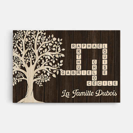 7329CFR1 toile personnalisee famille arbre de vie avec mots croises 7329c8v5i