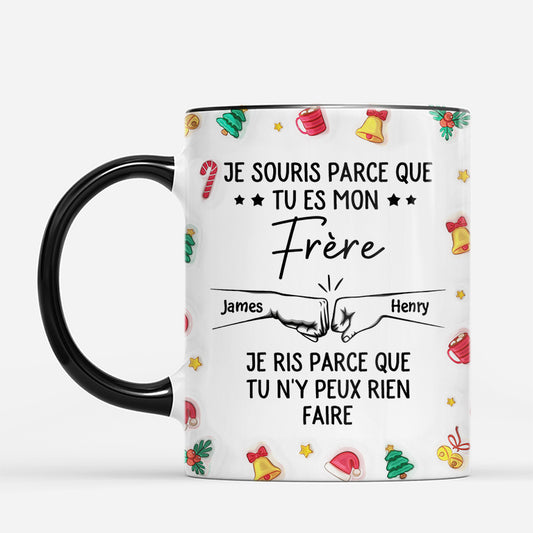 7333MFR2 effet dimpression 3d mug personnalise noel tu es mon frere 7333m8t5e