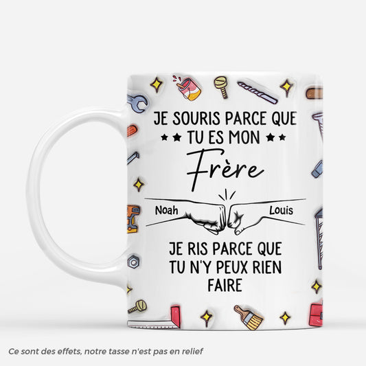7340MFR1 mug personnalise effet dimpression 3d tu es mon frere papa 7340m